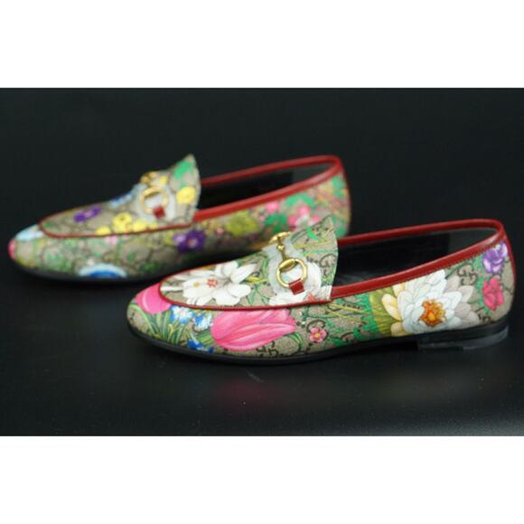 GUCCI Jordaan GG Supreme Monogram Canvas Floral Horsebit Loafer 35 NIB $780 - Picture 6 of 12